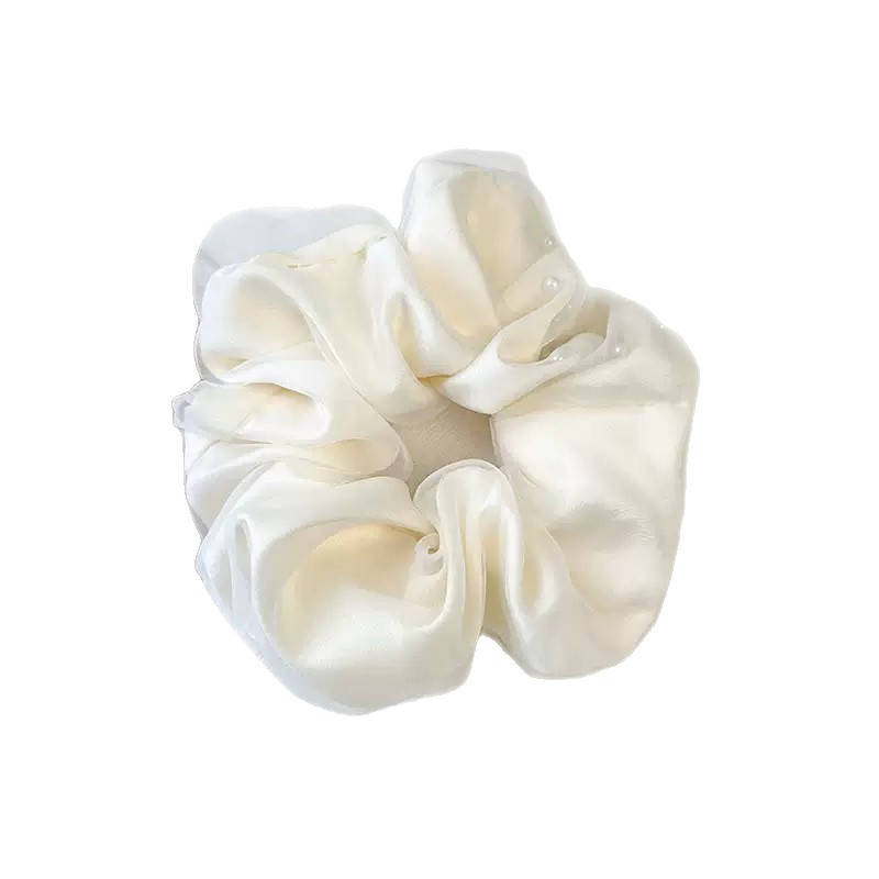 Elástico de cabelo em organza com pérolas estilo coreano chique_voghion.com