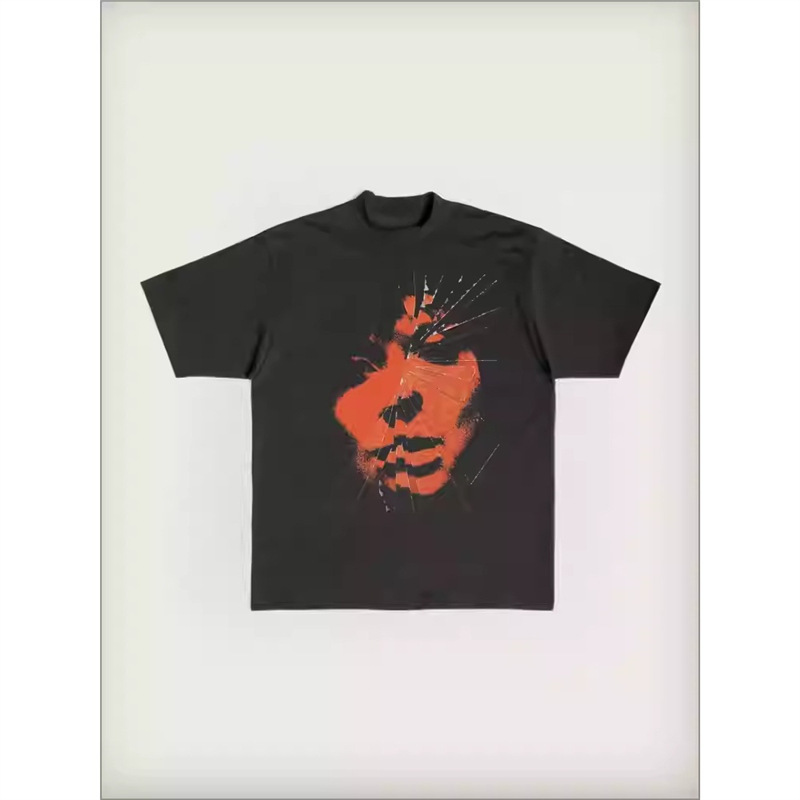 [European Size Cotton t] Lady Gaga Mayhem 2025 New Album Fashion Retro Washed T-Shirt Summer Street