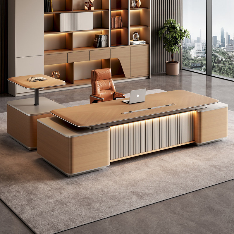 High-End Office Desk, Boss's Light Luxury Executive Desk, Modern and Simple, Chairman's Office, General Manager's Desk, Computer Desk