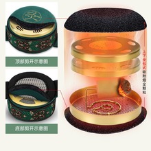 滤无烟铜艾灸盒子便携式艾灸罐随身灸家用布套膝盖关节全身熏蒸仪