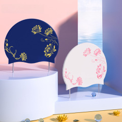 Swim Cap for Women, Waterproof and Non-Squeezing, Fashionable Professional Silicone Swim Cap for Girls and Women, Large Head Size, Suitable for Long Hair