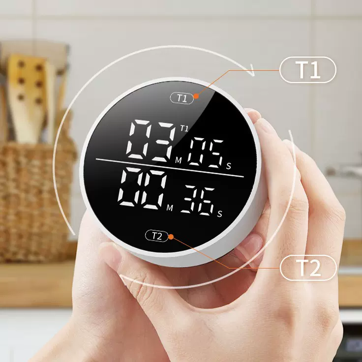 双通道计时器定制 自律学习运动提醒器LED静音定时器厨房正倒计时