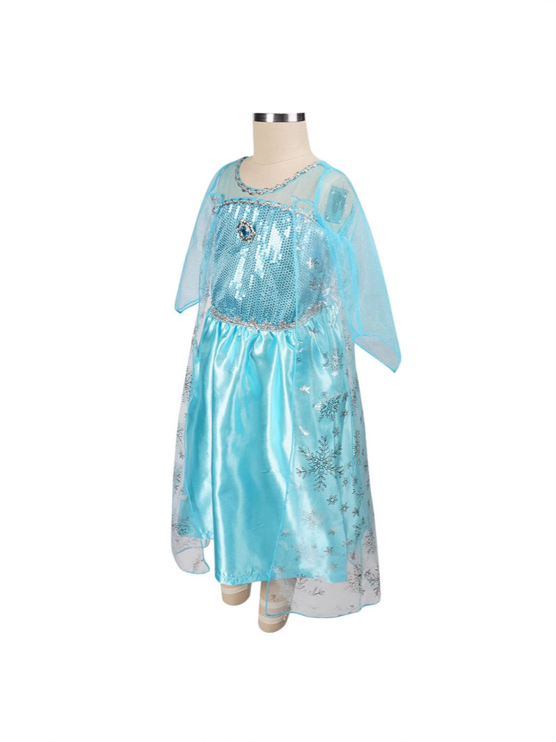 Vestido al por mayor en stock, falda estilo Frozen, vestido de princesa de cuento de hadas, ropa infantil de comercio exterior, cosplay, vestido de Elsa para bebés y niños.