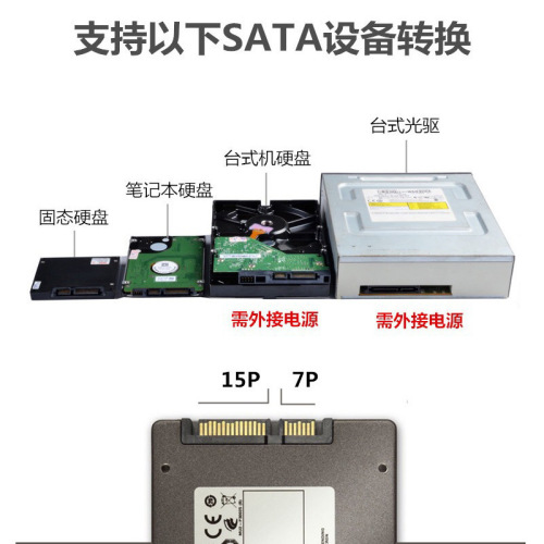 Manufacturer Direct Sales USB 3.0 to SATA Easy Drive Cable 3.5-inch Mechanical Hard Drive and Optical Drive Adapter with DC Power Port