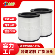 适配MOOKA M02空气净化器滤芯HEPA净化去味除粉尘二手烟颗粒滤网