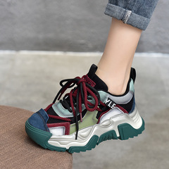 Genuine Leather Dad Shoes Women's Autumn Retro Light Casual Shoes Thick Sole Versatile Sports Women's Shoes 2024 New Spring Trendy Shoes