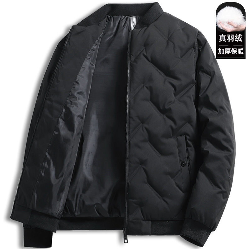 2023 autumn and winter new lightweight duck down jacket men's simple stand collar short warm down jacket jacket