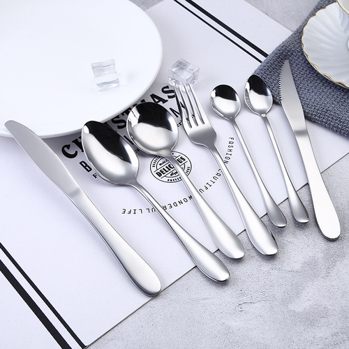 Stainless steel tableware set stainless steel spoon knife and fork household spoon spoon dessert spoon dessert fork steak knife and fork