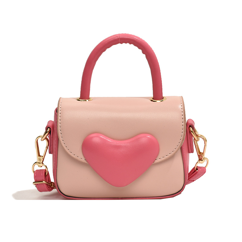 2024 nuevo bolso para niños dulce y lindo bolso de mensajero para niña amor color caramelo bolso de hombro para niños y niñas
