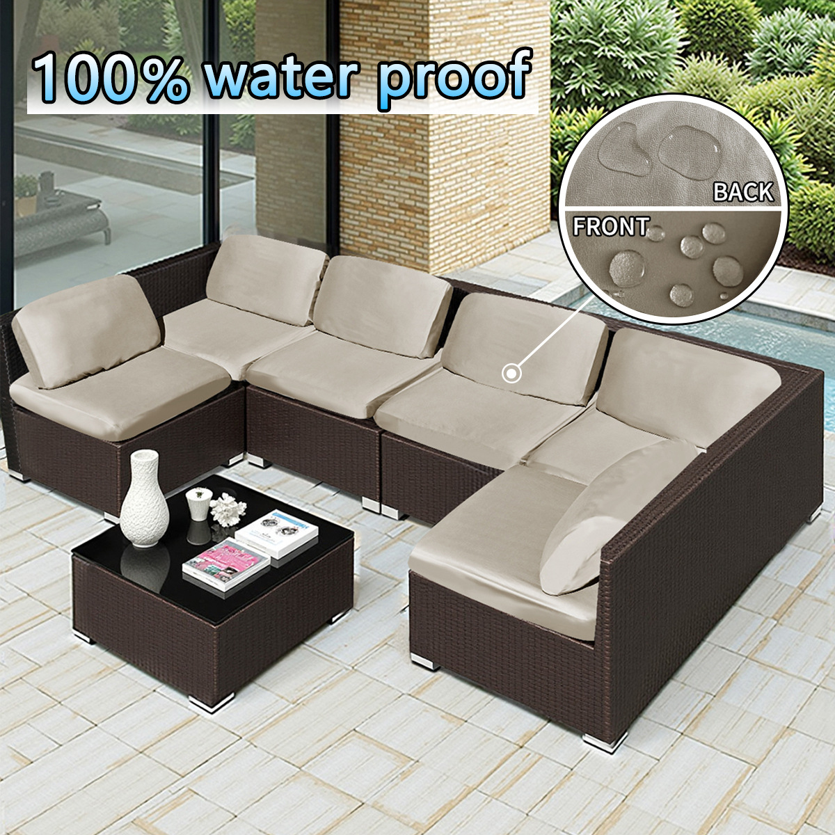 Amazon transfronterizo TPU película impermeable seda seda sofá cojín cubierta de sofá elástico al aire libre cubierta de sofá