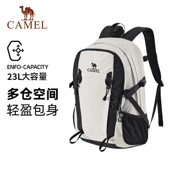 Camel Outdoor Hiking Backpack Black and White Color-Blocking Backpack Sports Travel Hiking Lightweight Backpack School Bag Wholesale