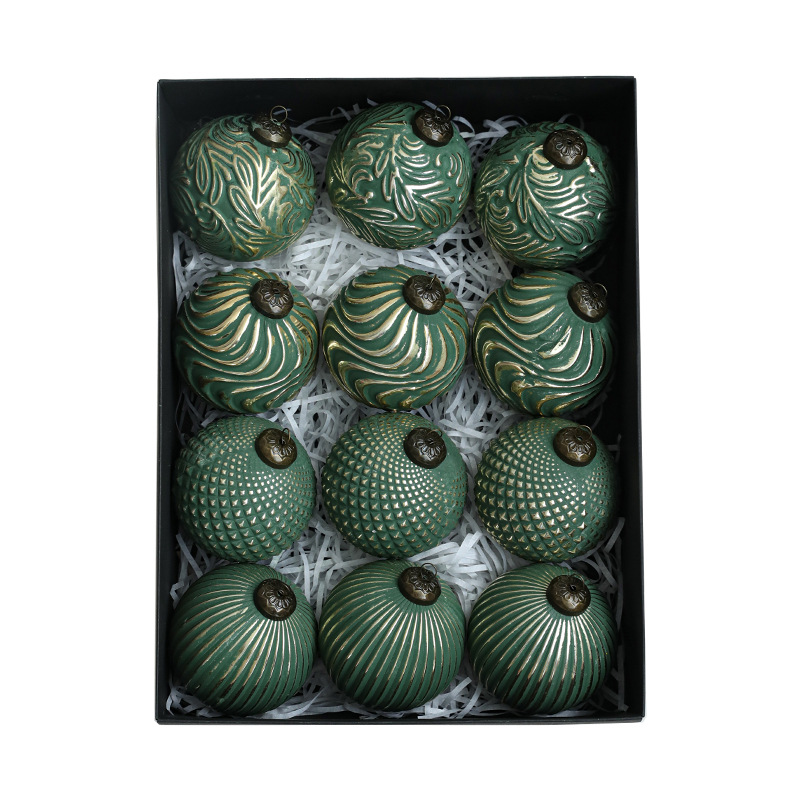 Transfronterizos 8CM retro caja de plástico de Navidad caja de caja caja de decoración de árbol de Navidad antiguo caja de regalo de bola colgante en stock