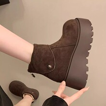 松糕厚底增高雪地靴女2025新款冬季加绒加厚保暖棉鞋防水勃肯鞋子