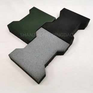 2.5cm red green gray I-shaped rubber floor tile dog bone rubber brick shock-absorbing fitness area protective floor mat