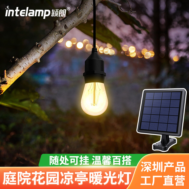 Yinglang Solar Outdoor Courtyard Landscape Garden Fence Umbrella Stand Yard Corridor Home Hanging Chandelier Led Waterproof