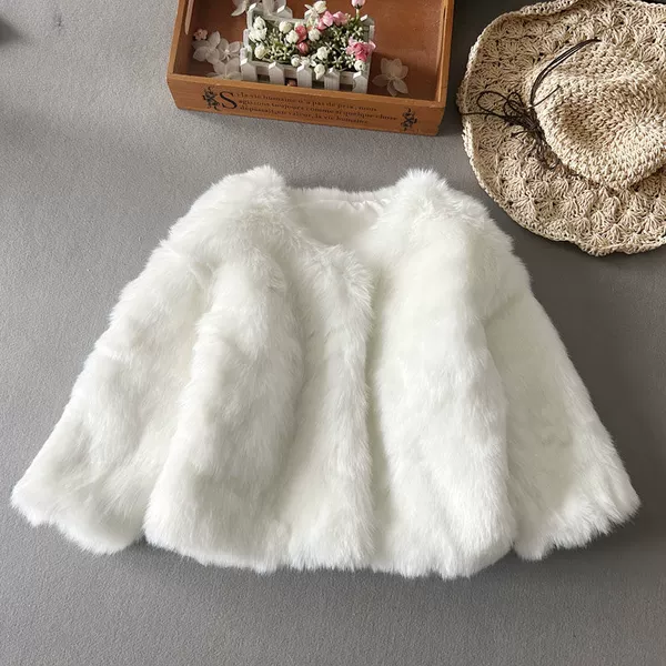 White Maomao round neck jacket