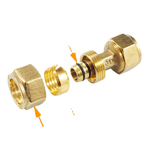 Aluminum-plastic pipe copper joint 1216 copper tee joint elbow straight-through outer wire solar joint water heater pipe fittings 20