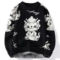 Birthday charm, knitted trend travel base body-friendly sweater, print, men's style