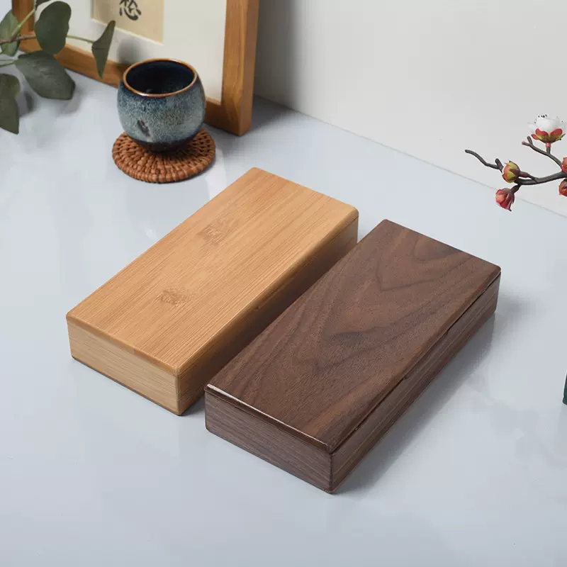 竹木方形磁吸雪茄盒实木首饰珠宝包装盒木质收纳盒黑胡桃礼品盒