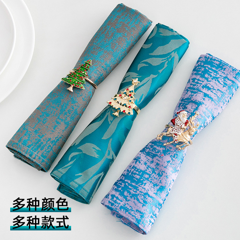 高檔提花口布席巾加厚色織提花輕奢歐式裝飾布折花布樣板房裝飾