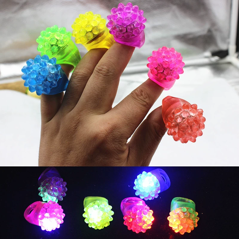 Strawberry, fluorescence ring, flashing toy from soft rubber, for import