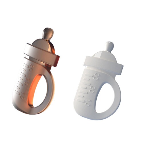 New baby teether silicone molar stick baby teether anti-eating hand liquid soft chewing toy bottle chewing glue fun