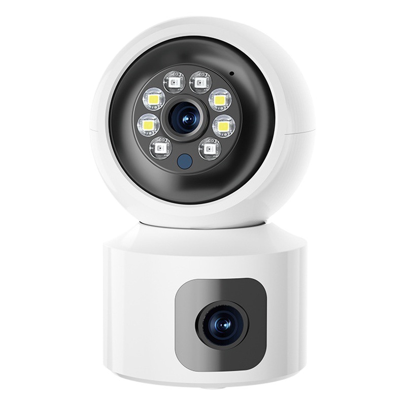 Cámara de vigilancia WiFi inalámbrica de tres ojos, domo, tres pantallas para el hogar, visión nocturna, monitor remoto para exteriores de alta definición