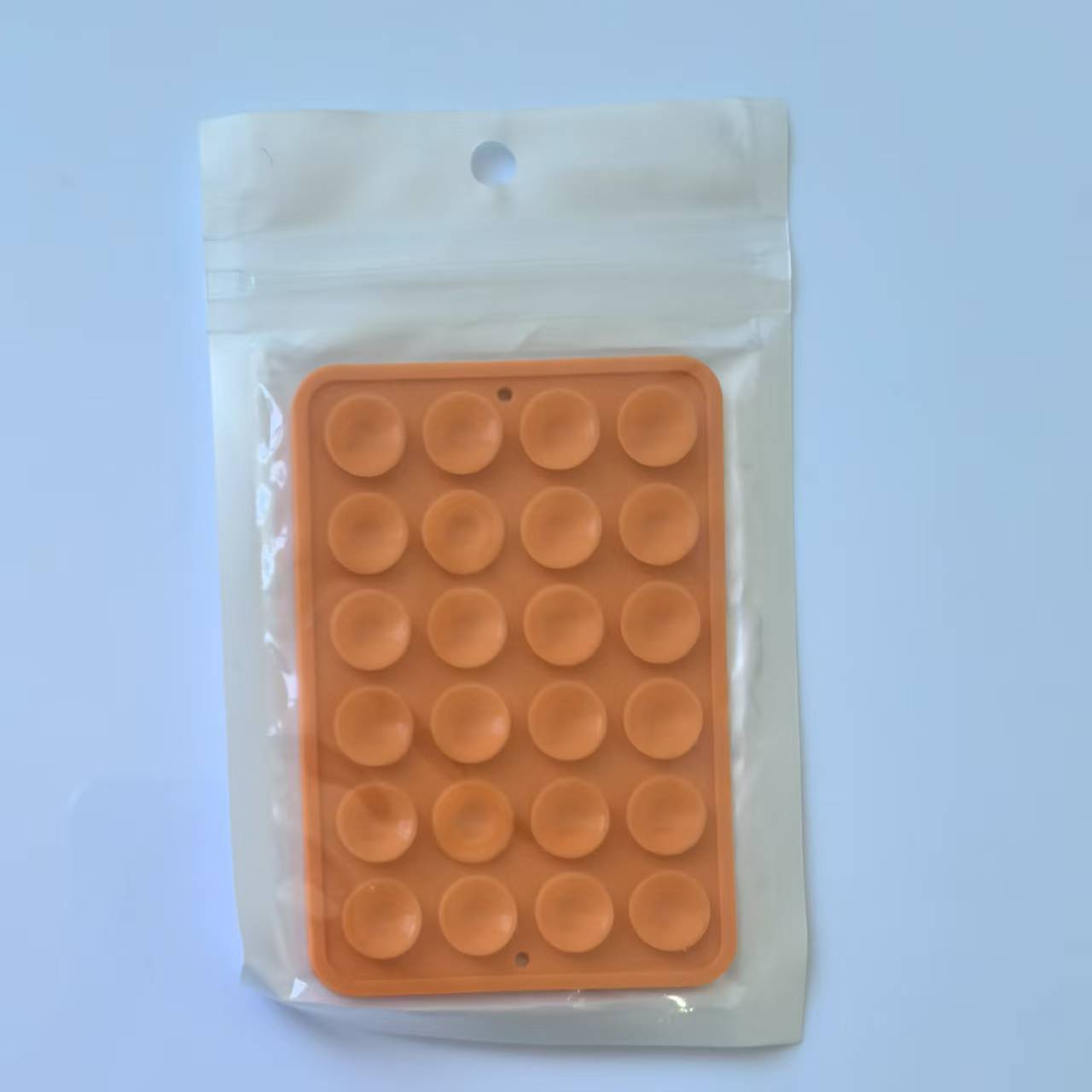 Funda de silicona antideslizante con ventosas para teléfono, 24 piezas en stock, soporte portátil móvil para teléfono, cuadrado, de silicona de una sola cara.