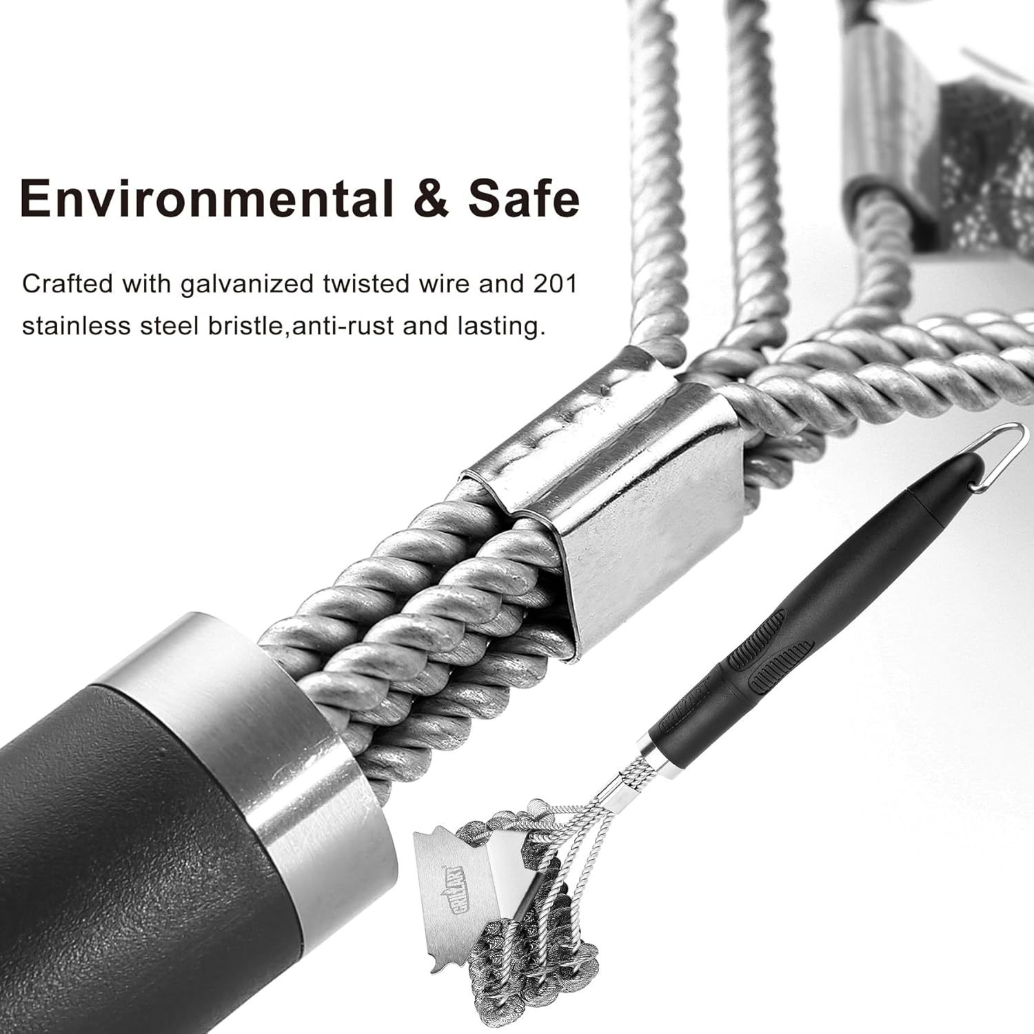 Spot Amazon venta caliente cepillo de limpieza de barbacoa transfronterizo al aire libre BBQ parrilla rejilla herramienta de cepillo de limpieza de alambre