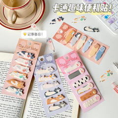 創意的な漫画の猫のインデックスは付箋を貼ってかわいい漫画のデスクトップのメモを貼って貼ることができます。