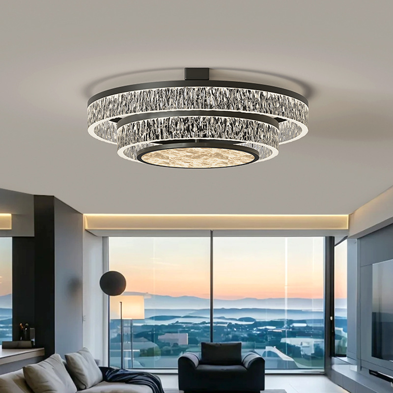 Luz de techo redonda de sala de estar lujosa lujosa sensación de alto nivel de la luz principal del pasillo italiano minimalista de alta gama lámpara de dormitorio doméstica