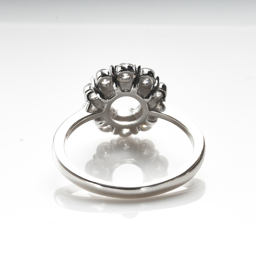 TK transmisión en vivo para plata esterlina anillo moissanite 1 quilate piedra vacía va