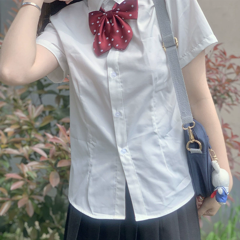 Рубашка JK/DK Базовая в японском студенческом стиле с длинным и коротким рукавом для пары студентов школьная форма летняя белая рубашка