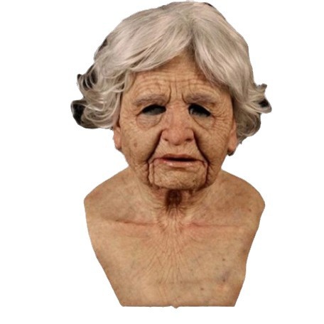 ハロウィーンのキャラクターは道具のマスクを演じます。