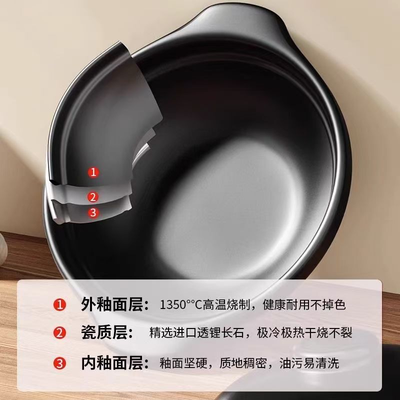 耐熱家庭用ガスストーブセラミックキャセロールスープシチューポット鶏の煮込み土鍋レストラン専用浅口キャセロール|undefined