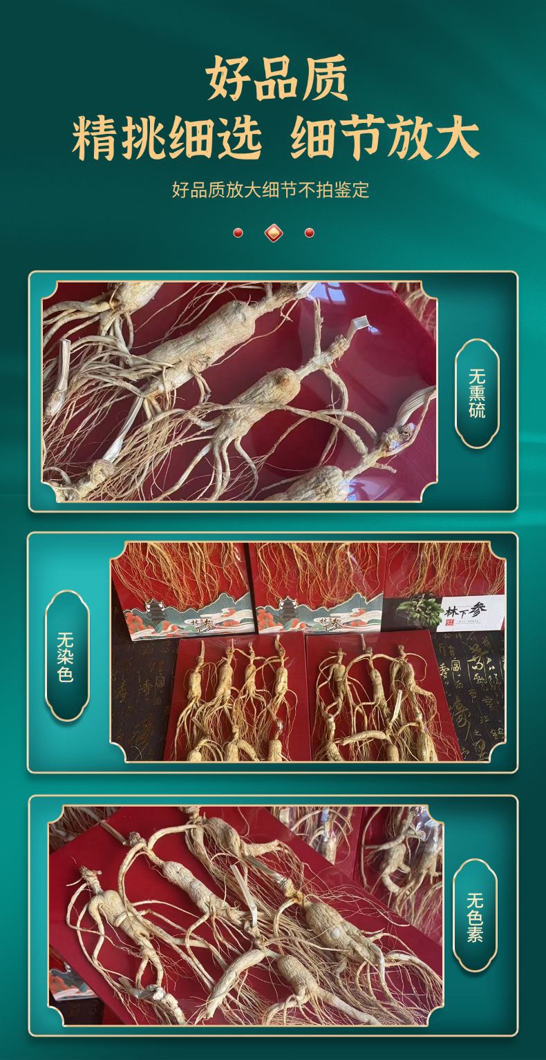 Wild-Simulated Ginseng Slightly Imperfect Roots 100g Dried Sliced for Cooking and Decoction specifications