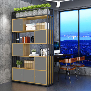 Office Partition Rack Iron Screen Decoration Double-Sided Low Cabinet Storage Cabinet Workstation Blocking Bookshelf Display Rack