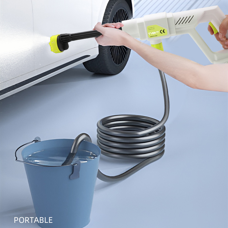 Cross-Border High-Pressure Car Wash Water Gun, Rechargeable Portable Lithium Battery Water Gun, High-Power Electric Display Water Gun, Cleaning Machine, Flower Watering Tool