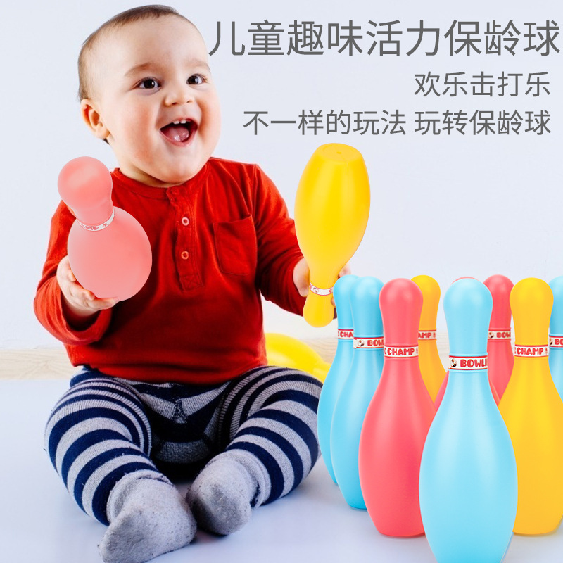 Bolos DE LOS NIÑOS juguetes plástico kindergarten ocio deportes entretenimiento 15cm juego bolos