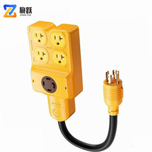 L14-30P 至 5-20R/ 5-15R 和 L14-30R 发电机适配器延长线,4 爪