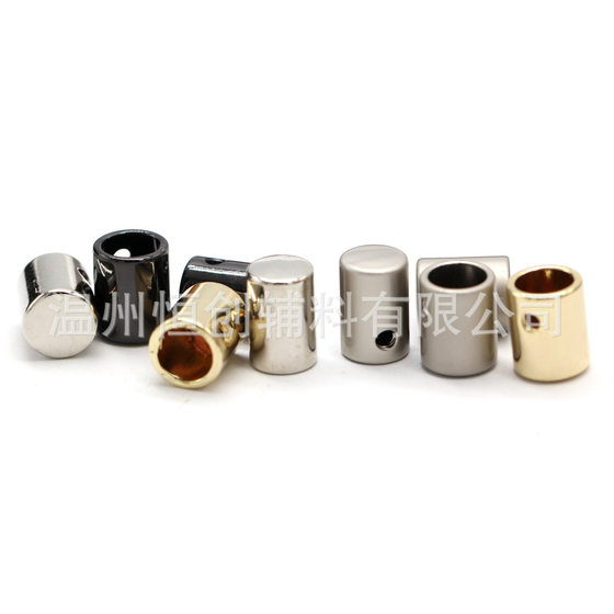 Hengchuang accessories cylindrical straight metal bell rope buckle with screws adjustable button rope buckle in stock wholesale