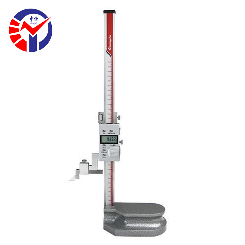 东莞广陆0-300mm高度尺不锈钢单柱带手轮电子高度规 数显高度尺