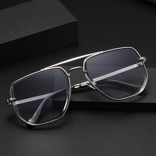 Fashionable double bridge sunglasses for men, UV protection for driving, diamond cut edge sunglasses for women, European and American cross-border wholesale