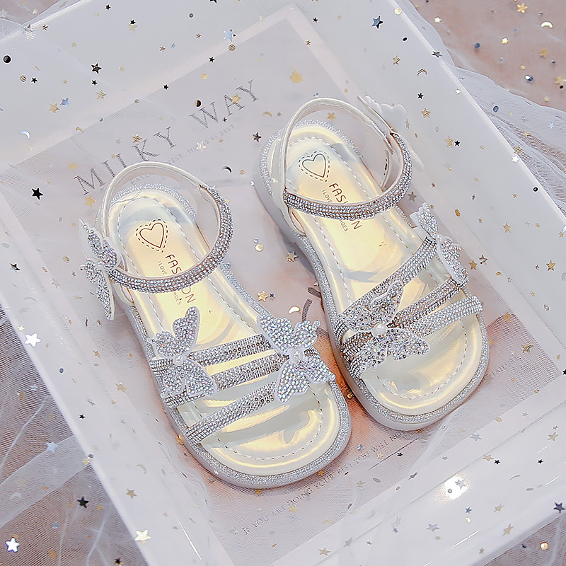 Girls Summer Princess Sparkly Sandals Soft Soled Children's Shoes Popular New Style For Little Kids_voghion.com
