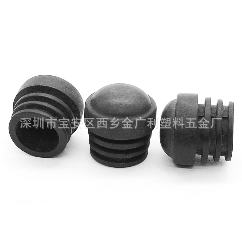 塑料堵头黑色圆管管塞户外家具脚塞加厚防刮地板圆头19管22管25管