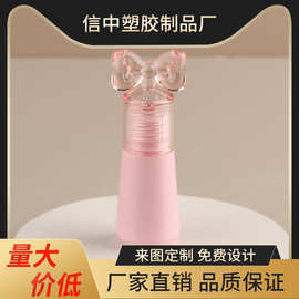 透粉色蝴蝶结唇釉管液体腮红遮瑕液分装瓶唇泥唇彩塑料彩妆化妆品