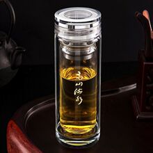 精品)玻璃杯双层玻璃杯加厚2023新款水杯大容量保温隔热玻璃茶杯