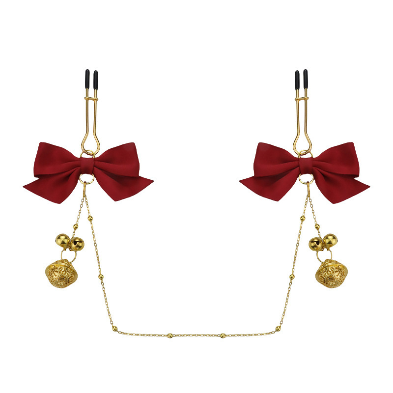 Adjustable bow bell breast clip breast head sm props toys female adult sex toys a generation of hair