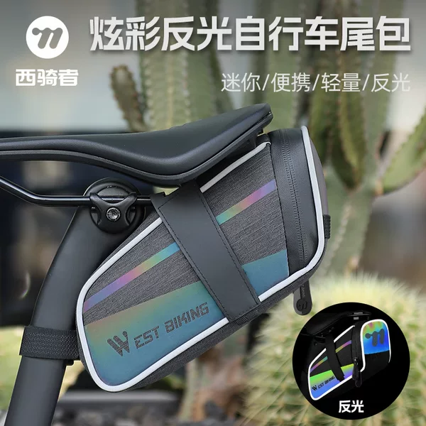 West rider colorful reflective bicycle tail bag saddle bag mountain road bike rear seat bag riding tail bag equipment