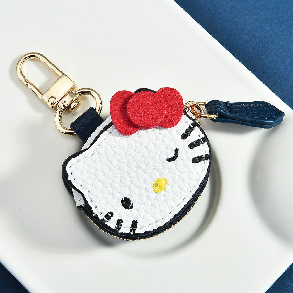 Pequeño bolso de gato colgante blanco